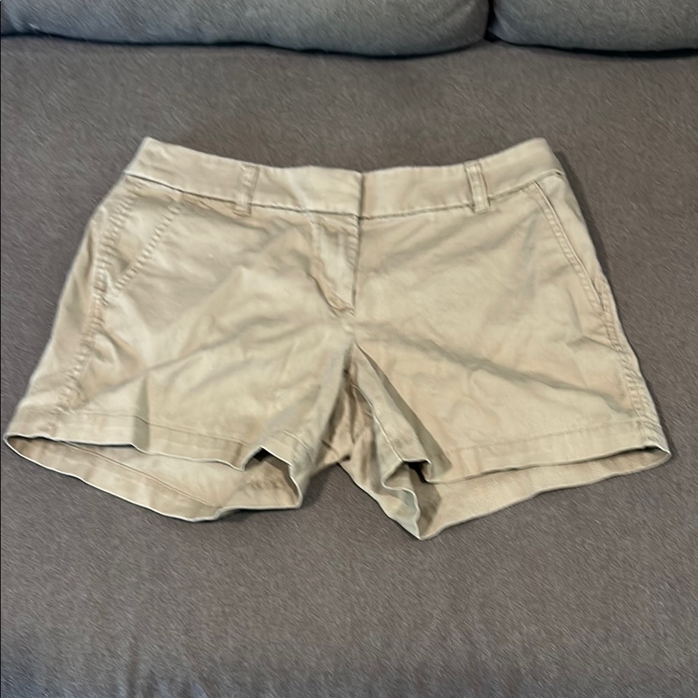 J. Crew Tan Khaki Shorts with Flat Front Design